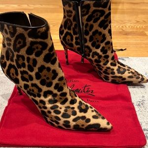 Authentic louboutin booties! Real leopard calf hair Kate booties